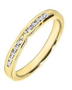 2.75mm Shaped Wedding Ring - 0.16ct Diamond | W584